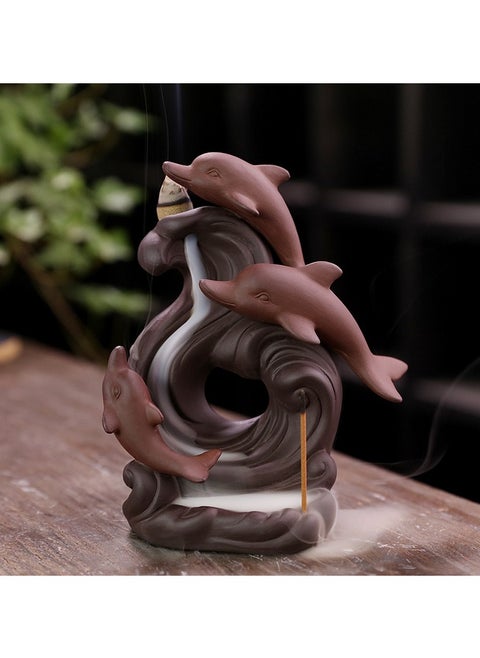 Purple sand to flow incense burner craft gift ornaments Dolphin reflux aromatherapy burner to create an immersive relaxation scene
