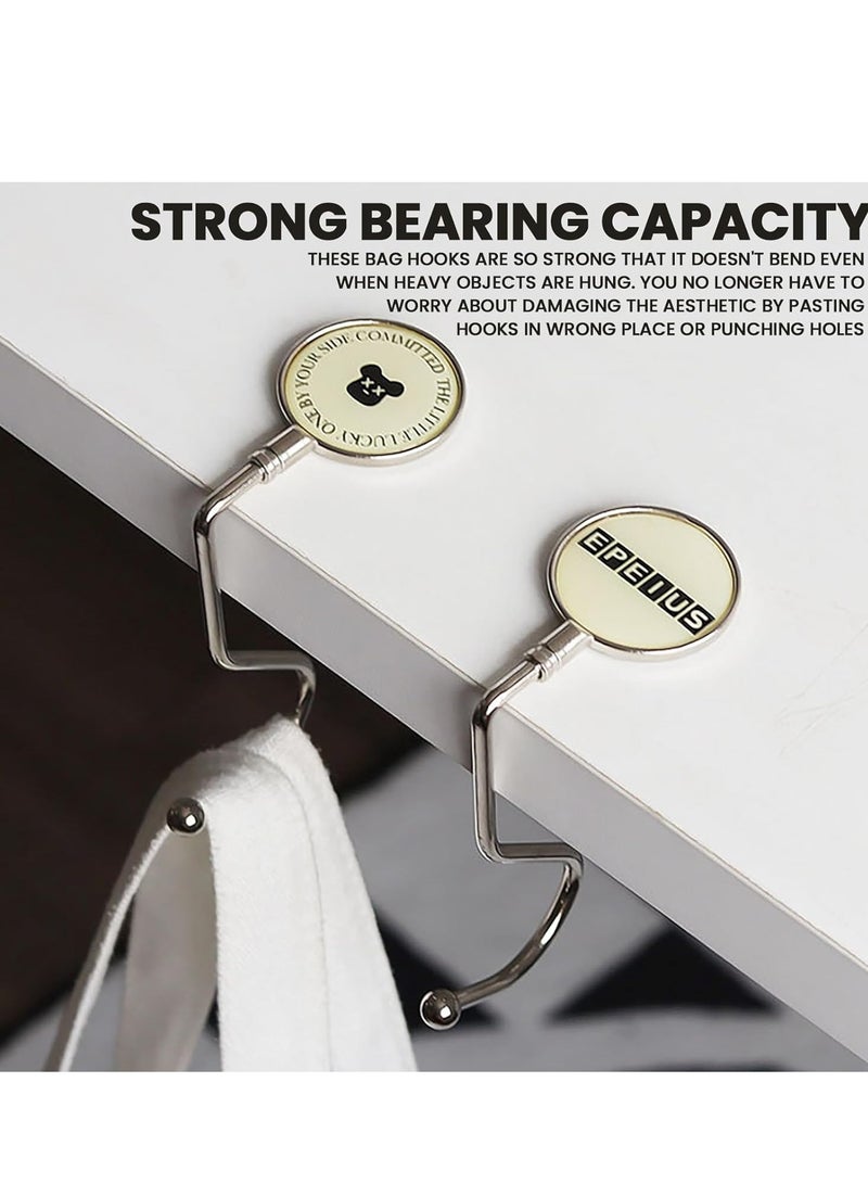 SYOSI Hook Hanger Metal 2 Pcs Purse, Safety Hang Grip, Lightweight Table Hangers Handbag Schoolbags Desk Holders for Home Office Restaurant Library Party Decoration - Image 3
