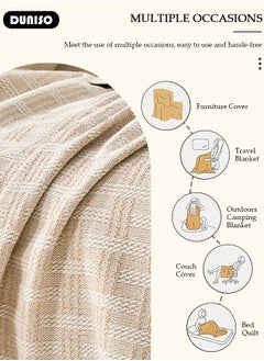 DUNISO Couch Cover,Weave Sofa Cover for 3 Cushion Couch,Sectional Couch Covers Sofa Chair Slipcover for Home or Workplace Weave Sofa Towel Cover Tablecloth Carpet Throw Blanket For Bed 130*180cm  - Image 3