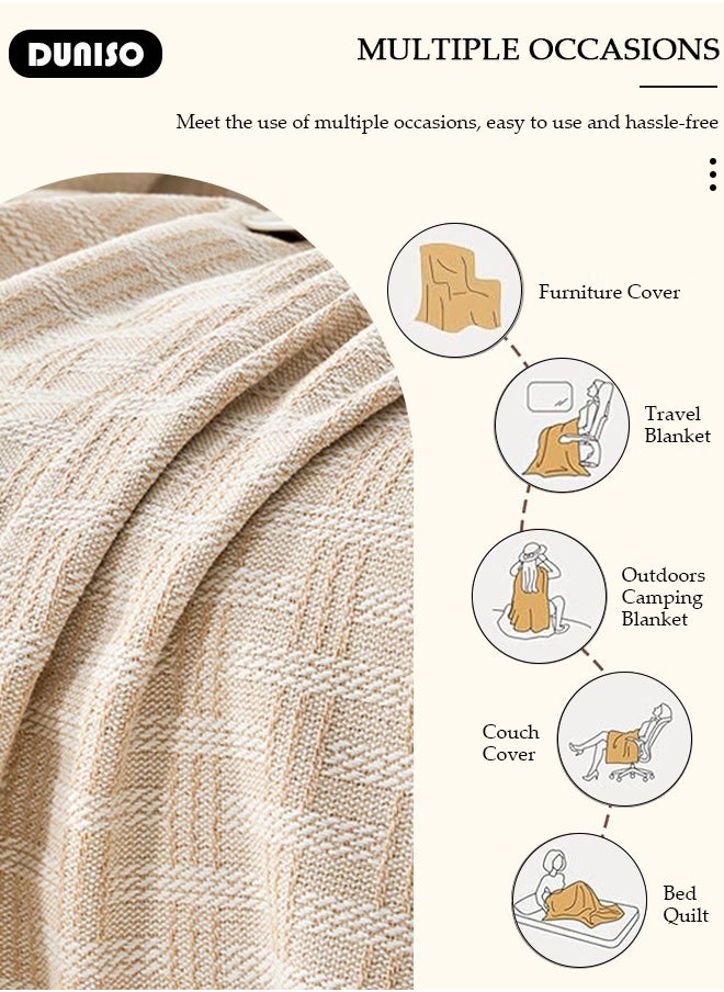 DUNISO - Couch Cover,Weave Sofa Cover for 3 Cushion Couch,Sectional Couch Covers Sofa Chair Slipcover for Home or Workplace Weave Sofa Towel Cover Tablecloth Carpet Throw Blanket For Bed 130*180cm - Image 1