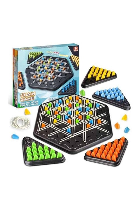 Triangle game with rubber bands, triangle chess game, triangle board games, triangle game, triangle game, triangle chess game for 2 to 4 people