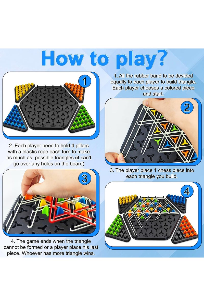 Triangle game with rubber bands, triangle chess game, triangle board games, triangle game, triangle game, triangle chess game for 2 to 4 people