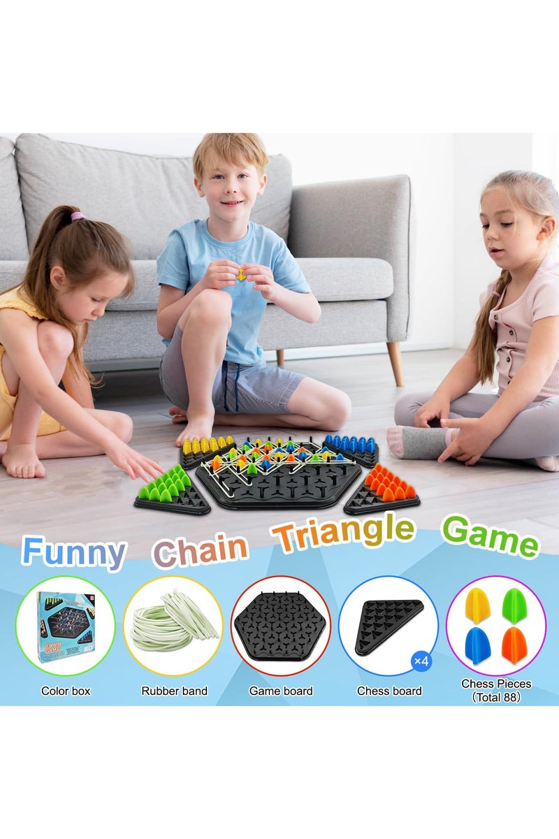 Triangle game with rubber bands, triangle chess game, triangle board games, triangle game, triangle game, triangle chess game for 2 to 4 people
