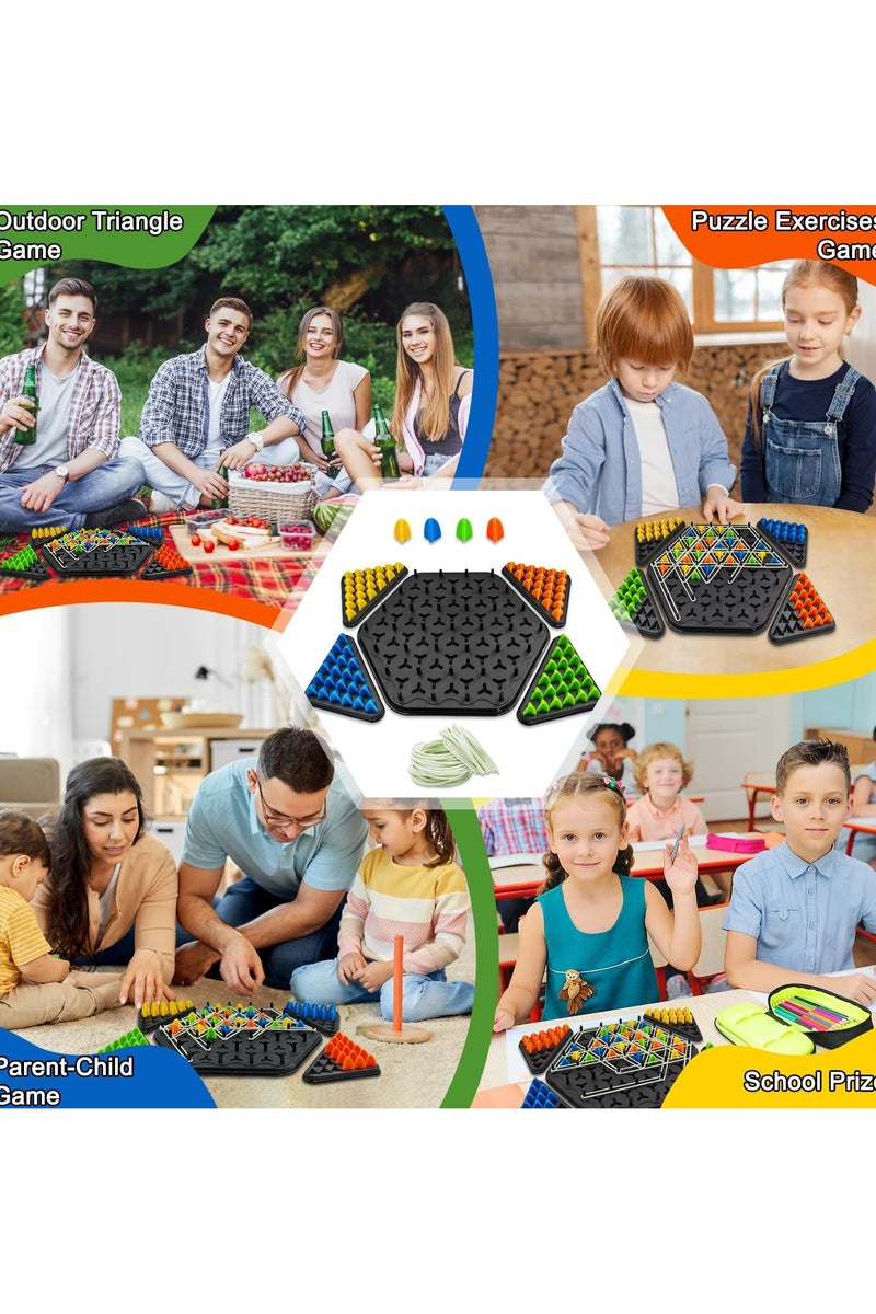 Triangle game with rubber bands, triangle chess game, triangle board games, triangle game, triangle game, triangle chess game for 2 to 4 people