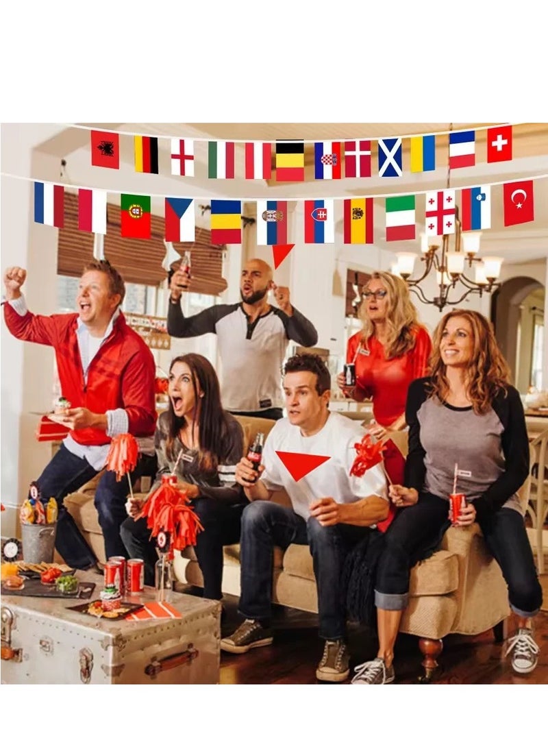 Generic 2024 Euro Cup Flags Bunting Flags Football Flag, 21*14 X 24 Countries - 8 meters long string - European Cup Soccer String Pennant, Banner, Garden & Bar Decor, Football Celebration Euro 2024  - Image 5