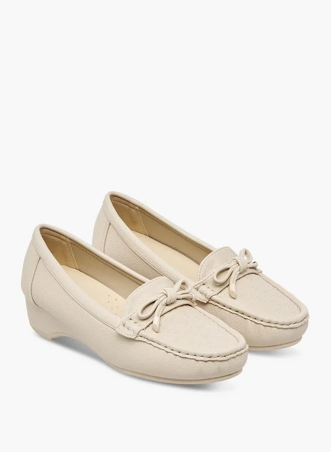 Paprika IVORY Monogram Embossed Slip-On Comfort Loafers for Women | Best Price UAE