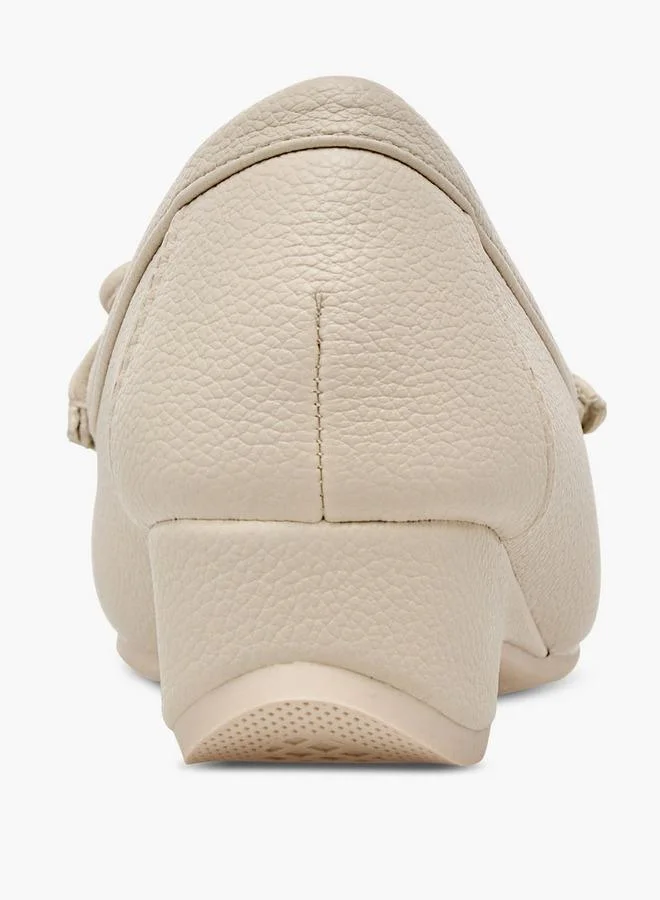 Paprika IVORY Monogram Embossed Slip-On Comfort Loafers for Women | Best Price UAE