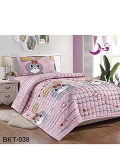Compressed bed comforter set consisting of 3 pieces, children's drawings