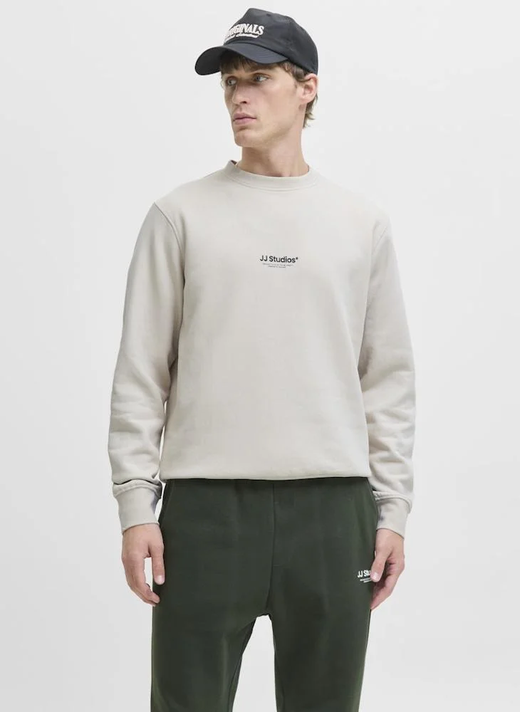JACK & JONES Jjesoho Logo Crew Neck Sweatshirt