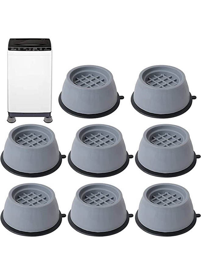 NIBEMINENT Pack of 8 Washing Machine Feet Vibration Damper Grey 5 X 4cm - Image 1