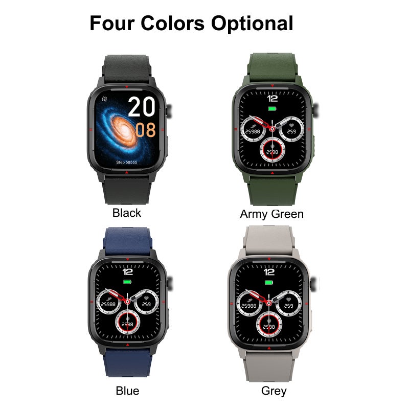 Q25 Smart Sports Watch 1.7'' TFT Full-Touch Screen BT Call Body Temperature/Heart Rate/Sleep/Blood Pressure Monitor Multiple Sports Mode Message/Call Reminder   Compatible with Android iOS - Image 2