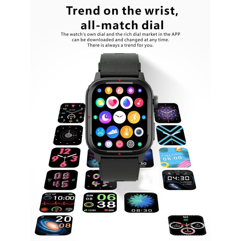 Q25 Smart Sports Watch 1.7'' TFT Full-Touch Screen BT Call Body Temperature/Heart Rate/Sleep/Blood Pressure Monitor Multiple Sports Mode Message/Call Reminder   Compatible with Android iOS - Image 5