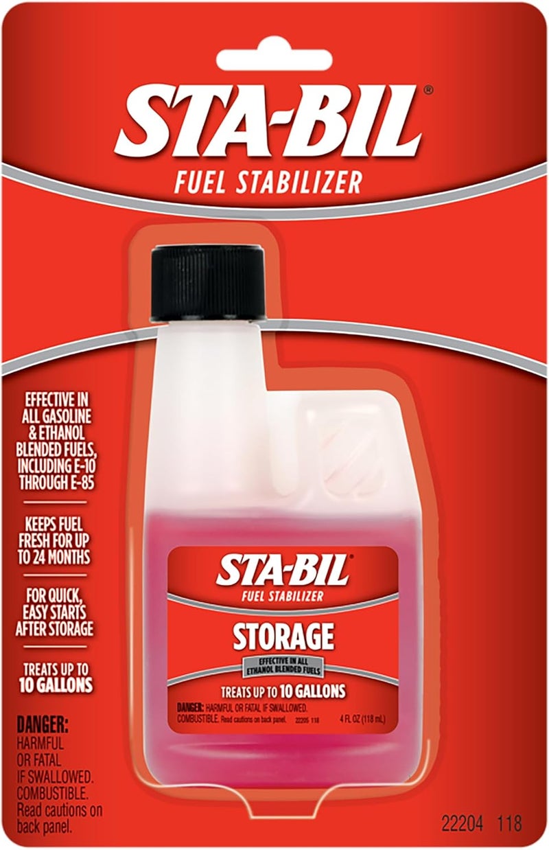Multi-use well optimized build Storage Fuel Stabilizer - Keeps Fuel Fresh for 24 Months - Prevents Corrosion - Gasoline Treatment that Protects Fuel System - Fuel Saver - Treats 10 Gallons - 4 Fl. Oz. (22204) Temp & permanent project compatible - Image 1