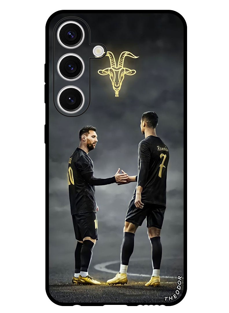 Theodor غطاء واقي مضاد للخدش ومقاوم للصدمات لجهاز سامسونج جالاكسي S24 بلس ميسي رونالدو الماعز - Image 1
