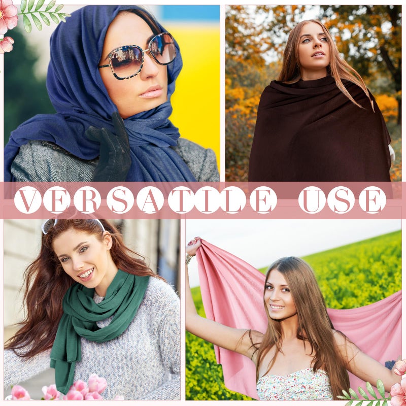 Bunnycool 6 Pack Hijab Scarves for Women Muslim Head Wraps Jersey Hijab Soft Long Scarf Wrap for Muslim Cotton Shawl(Bright Colors) - Image 4