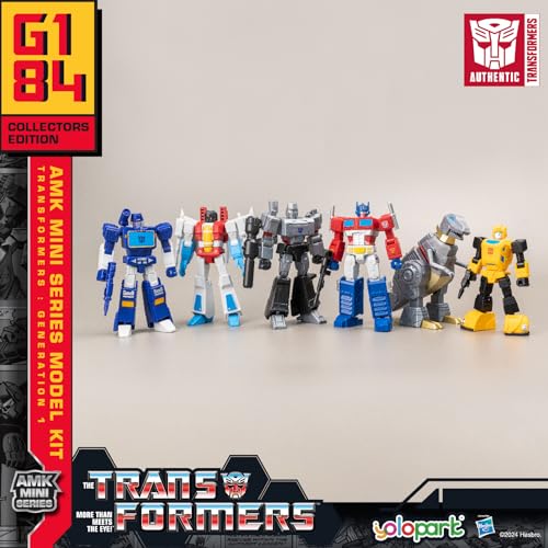 YOLOPARK Transformers Toys 6-Pack G1 Action Figures,Highly Articulated Optimus Prime,Bumblebee,Megatron,Soundwave,Grimlock,Starscream Transformer Toys for Kids Age 8 and Up,No Converting - Image 1