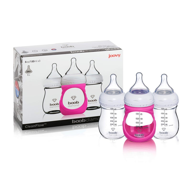 JOOVY Boob Diamond 5 Ounce 3 Piece with Pink Sleeve 121 Pounds