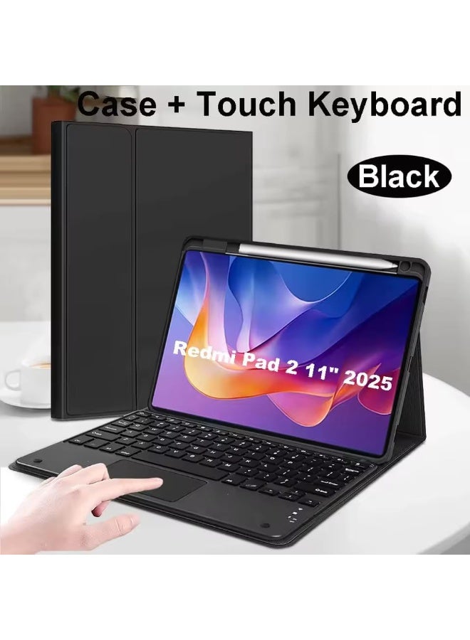 Muzz TOUCH Keyboard Case for Redmi Pad 2, 11-inch, Bluetooth Compatible Magnetic Auto Sleep/Auto Wake Function For Mi Pad 2 11" - Image 2