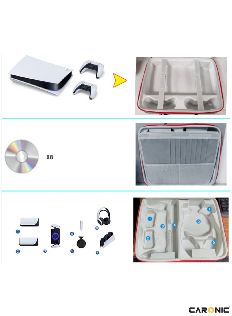 CARONIC PS5 Carrying Case Travel Storage Bag Compatible With Playstation 5 Slim - Image 4