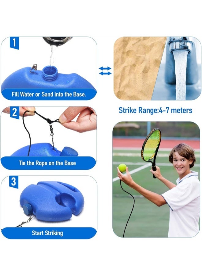 HOMESTAR 3 Pcs Tennis Rebound Ball with String, Solo Training Kit, Portable Practice Rebounder Equipment with Long Elastic Rope, for Adults, Kids, Beginners - Image 2