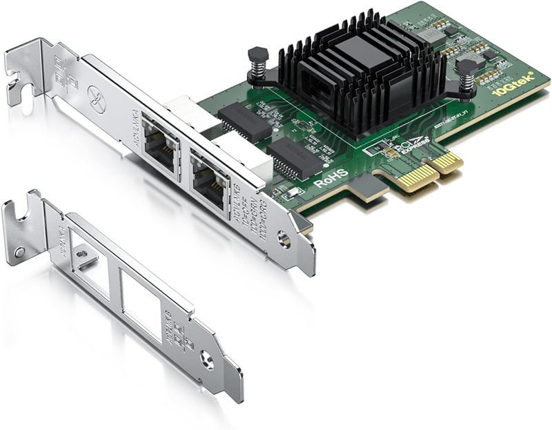 HYFIBER H!Fiber Gigabit Dual NIC with Intel 82571 Chip, 1Gb Network Card Compare to Intel E1G42ET NIC, 2 RJ45 Ports, PCI Express X1, Ethernet Card with Low Profile for Windows/Windows Server/Linux - Image 1