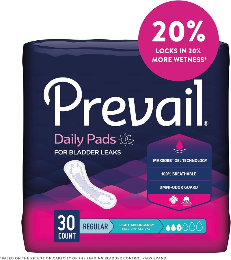 Prevail Proven Prevail Incontinence Bladder Control Pads Bladder Leak Pads Light Absorbency Regular 30 Count Bag - Image 3
