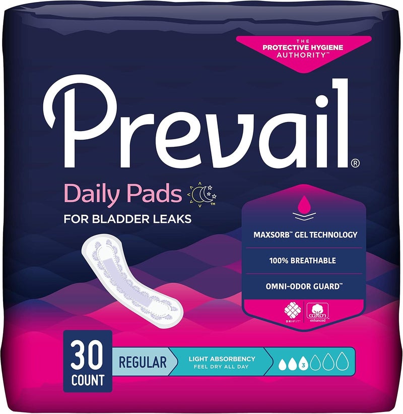 Prevail Proven Prevail Incontinence Bladder Control Pads Bladder Leak Pads Light Absorbency Regular 30 Count Bag - Image 1