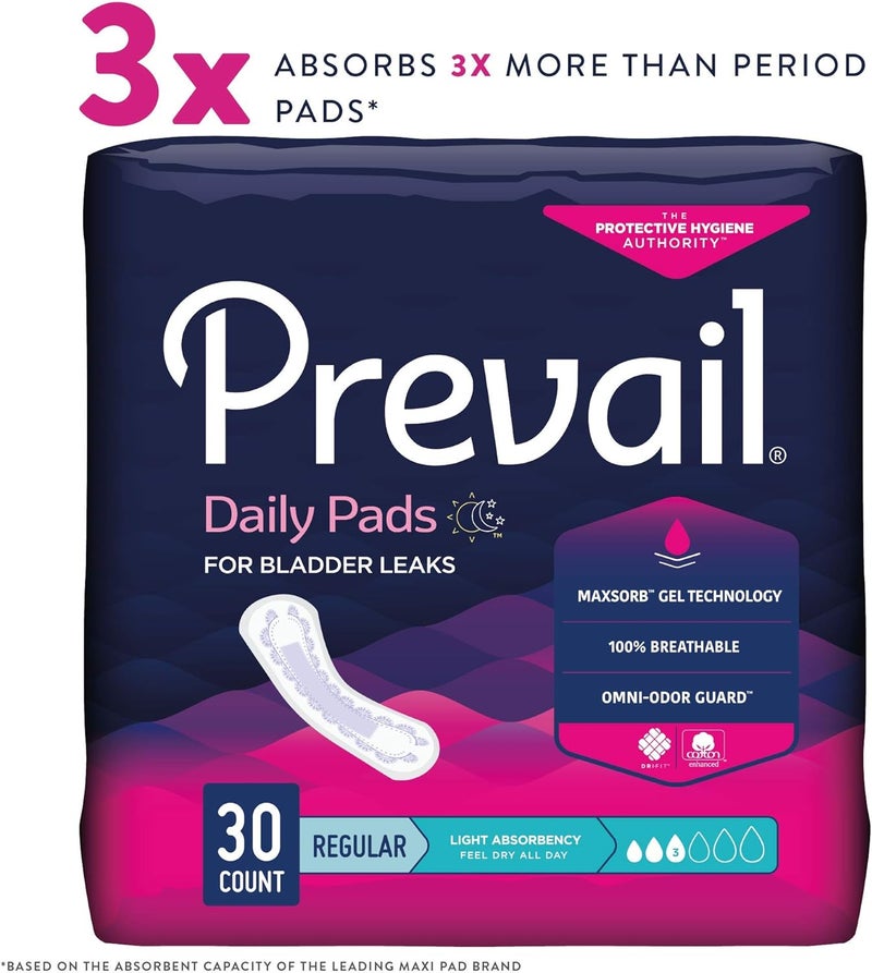 Prevail Proven Prevail Incontinence Bladder Control Pads Bladder Leak Pads Light Absorbency Regular 30 Count Bag - Image 2