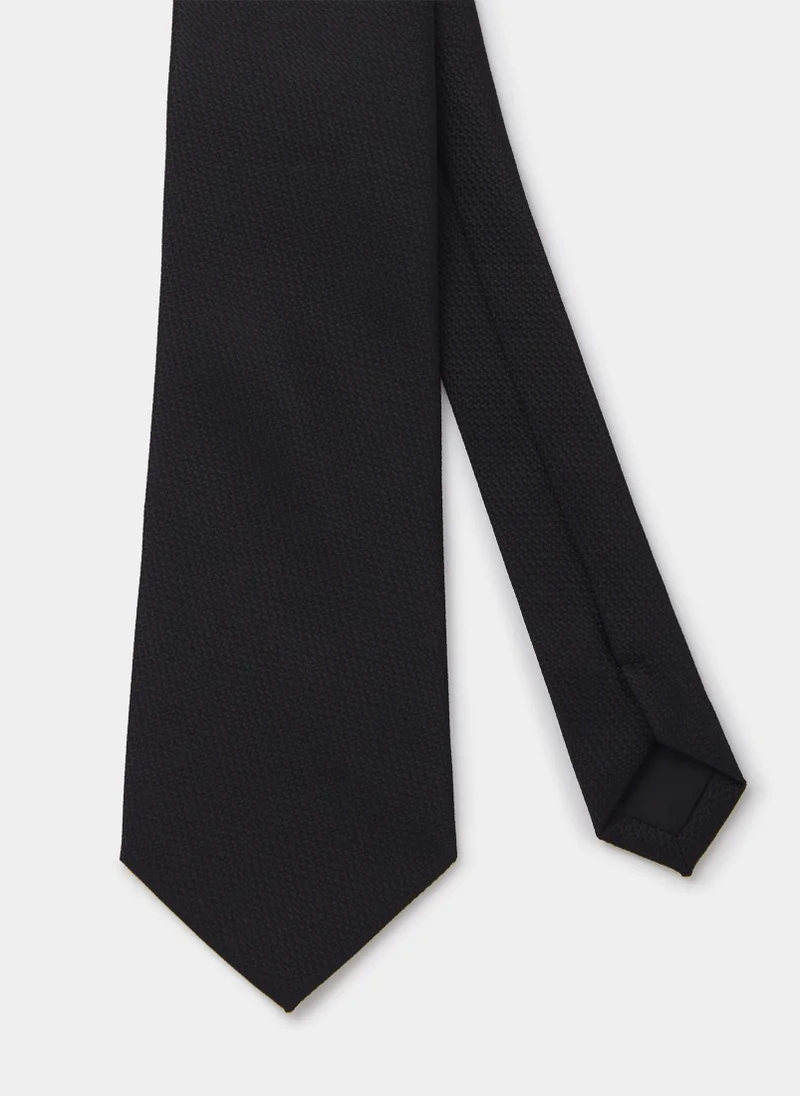 Matalan Taylor & Wright Black Plain Skinny Tie