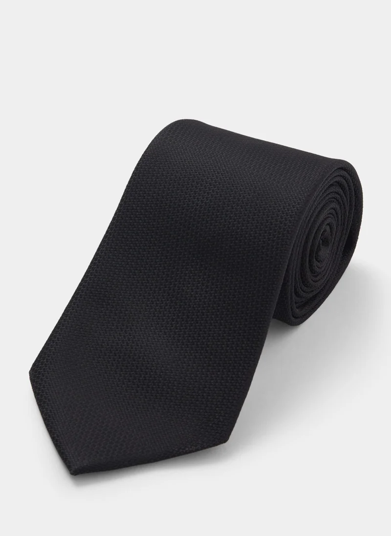 Matalan Taylor & Wright Black Plain Skinny Tie
