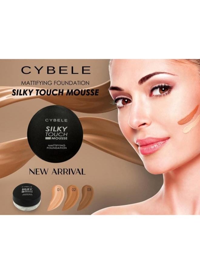 CYBELE - Silky Touch Mousse Mattifying Foundation 02 True Beige. - Image 1