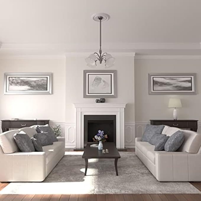 CM20LNUWF LAUREN CEILING MEDALLION, 20 5/8"OD X 6 1/4"ID X 1 3/8"P (FITS CANOPIES UP TO 6 1/4"), HAND-PAINTED ULTRA PURE WHITE - Image 3