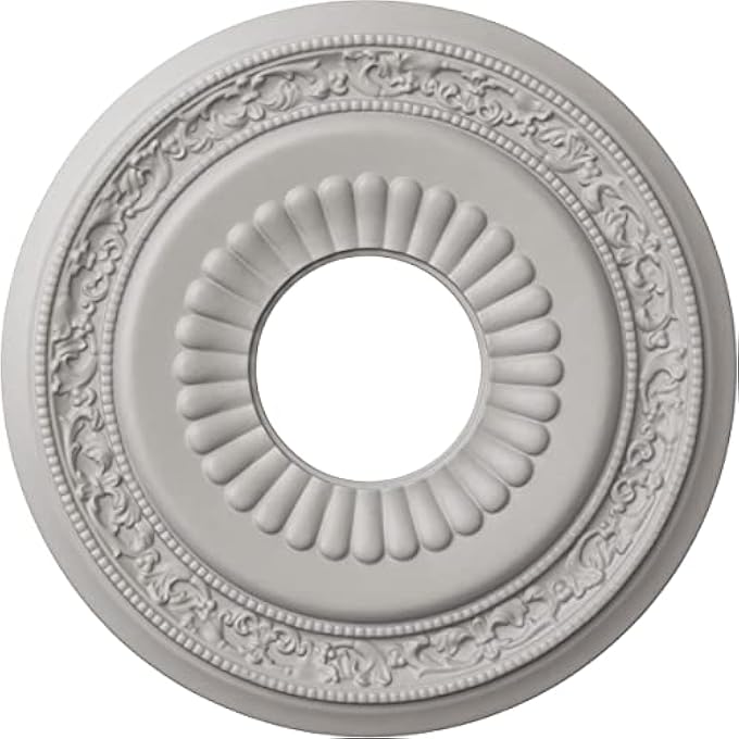 CM20LNUWF LAUREN CEILING MEDALLION, 20 5/8"OD X 6 1/4"ID X 1 3/8"P (FITS CANOPIES UP TO 6 1/4"), HAND-PAINTED ULTRA PURE WHITE - Image 2