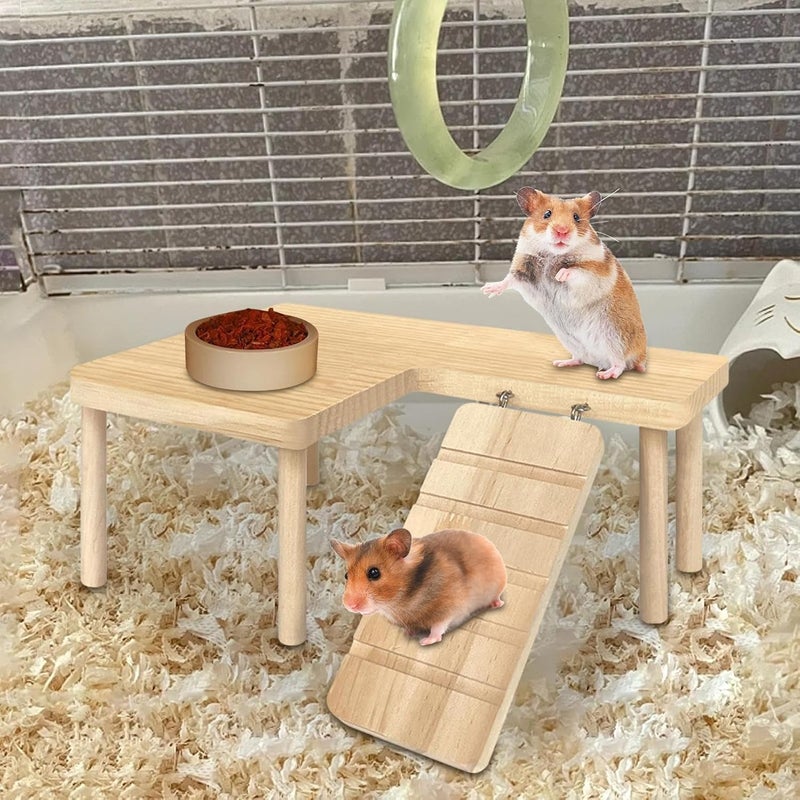 Hamster House Climbing Ladder | Wooden Small Pet Stairs, Suspension Toy | Durable Natural Wood Build, Easy Install, Exercise Activity Play | Hamsters Gerbils Mice Small Pets Indoor Outdoor - Image 2