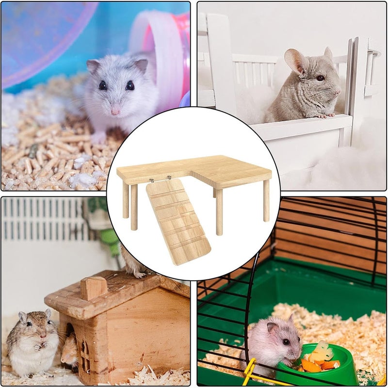 Hamster House Climbing Ladder | Wooden Small Pet Stairs, Suspension Toy | Durable Natural Wood Build, Easy Install, Exercise Activity Play | Hamsters Gerbils Mice Small Pets Indoor Outdoor - Image 4