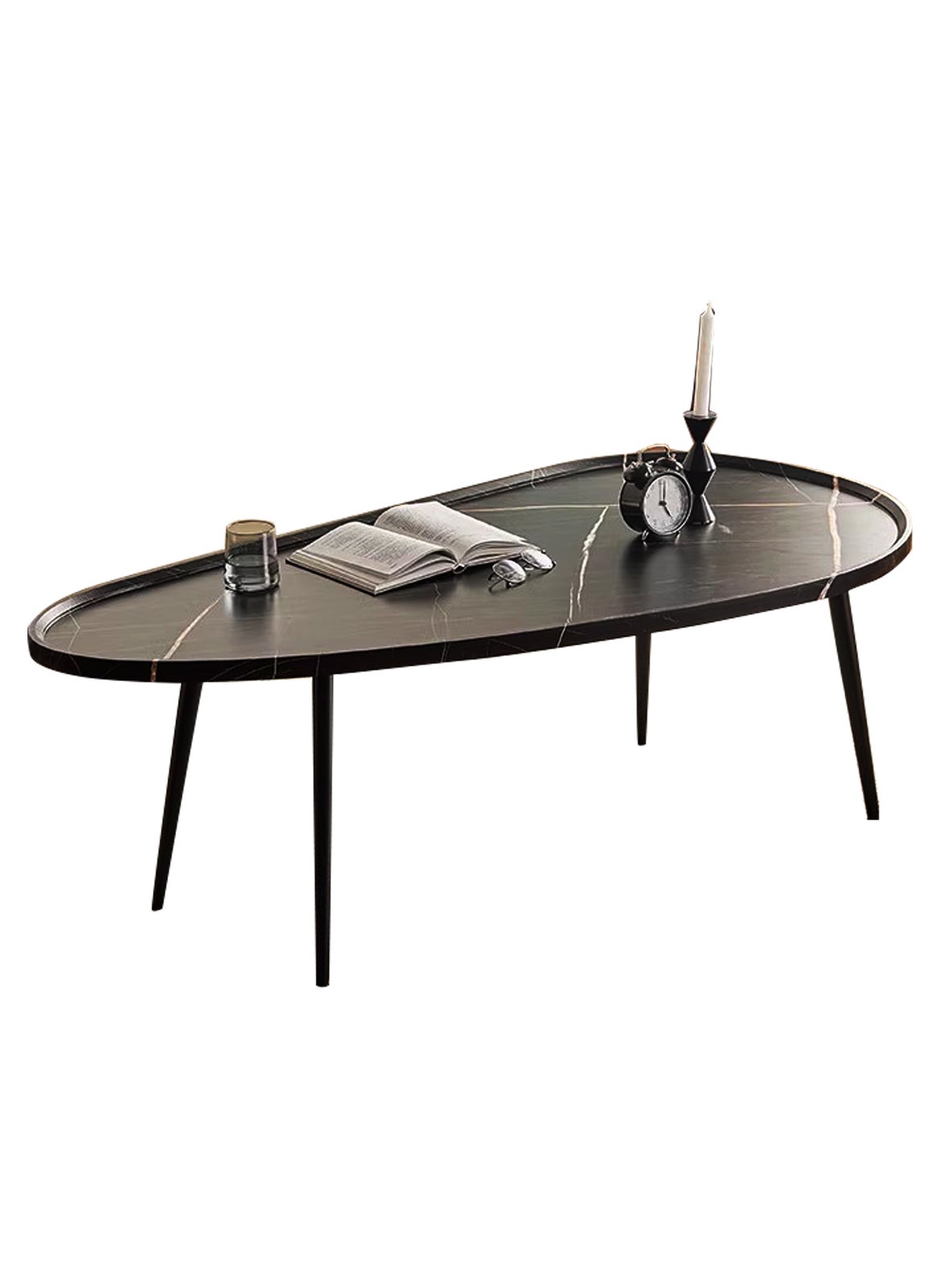 Coffee Table Small Coffee Table Simple Industrial Modern Center TableSofa Table Tea Tablefor Office Desk Balcony for Reception Rooms Console Tables for Living Room(Black 140x70x48cm)