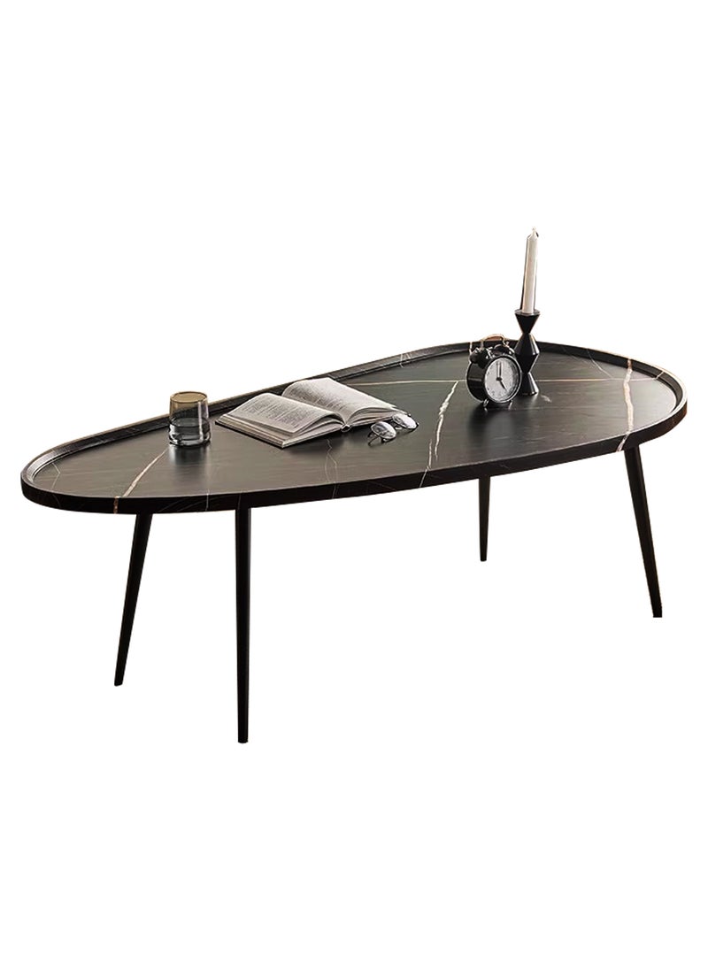 Sharpdo Coffee Table Small Coffee Table Simple Industrial Modern Center TableSofa Table Tea Tablefor Office Desk Balcony for Reception Rooms Console Tables for Living Room(Black 140x70x48cm) - Image 1