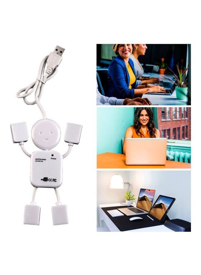 نيبمينينت - موزع USB بتصميم شبيه بالإنسان بعدد 4 منافذ أبيض - Image 1