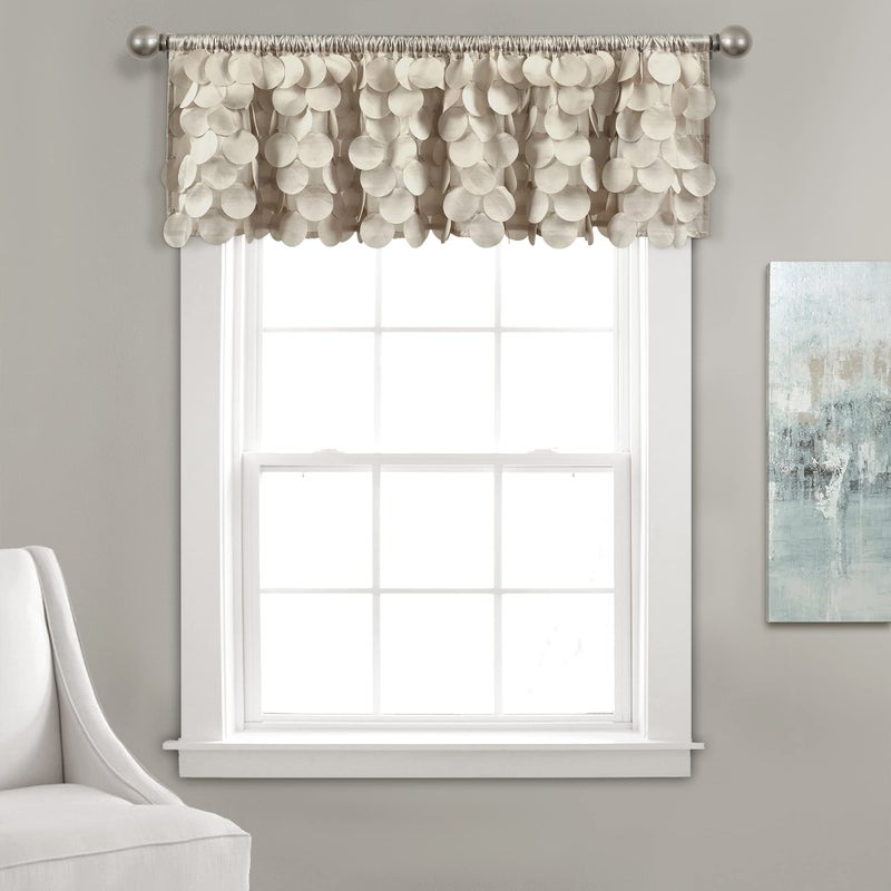 Lush Decor Gigi Window Curtain Valance  14"" Long x 70"" Wide  Wheat - Image 1
