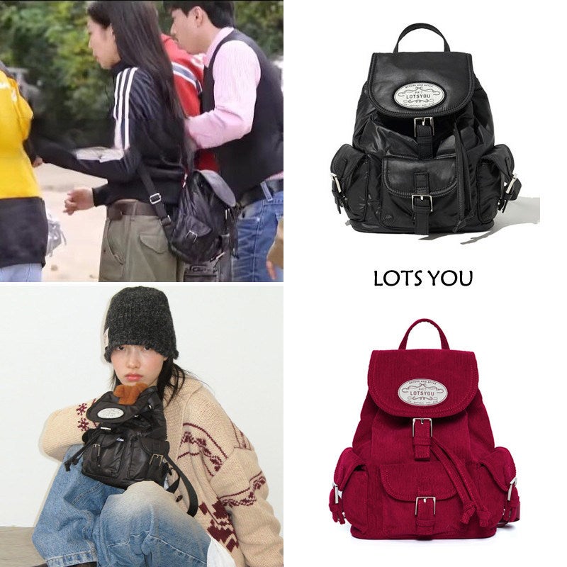 Women's Backpack with LOTS YOU Letter Print, Multi-color - Image 2