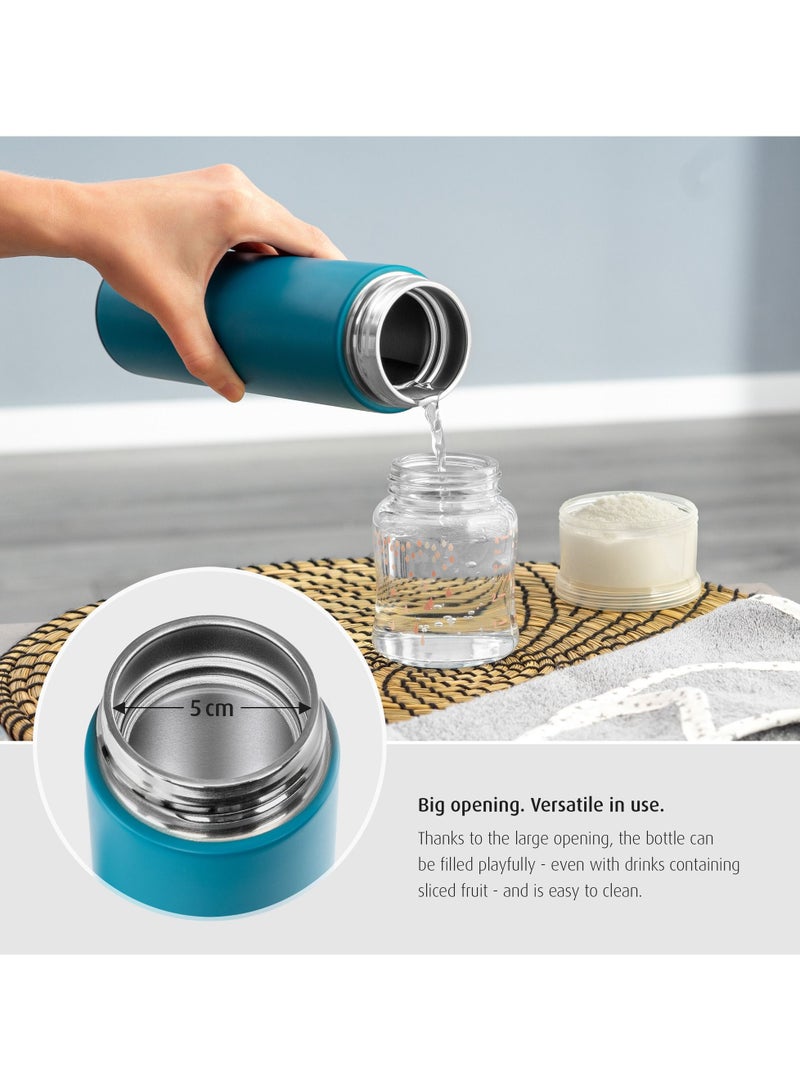 Reer ColorDesign Insulated Flask, 450 ml Blue, Stainless Steel Double Wall Vacuum Bottle, Leak-Proof Lid, Hygienic, Keeps Water Warm and Cold for up to 24 Hours. - Image 3