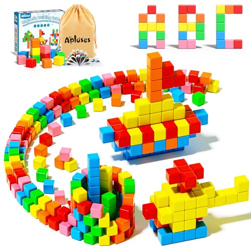 Apluses 42PCS Magnetic Blocks Gifts for 3 4 5 6 Year Old Magnet Building Blocks for Toddlers Girls Boys Sensory Montessori Autism Magnetic Toys for Kids Ages 35 48 - Image 1