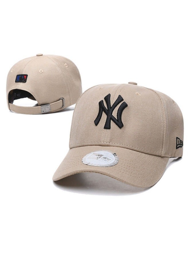 New Era MLB New York Yankees fashion sun hat, mesh hat, outdoor men's and women's sports duckbill hat light brown