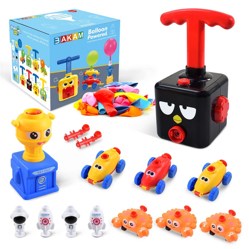 BAKAM Toddler Toys 34 for Boys Girls Balloon Launcher Powered Car Set Fun Toddlers STEM Toy Balloon Pump Cars Racer Kit for Kids 35 Bird - Image 2
