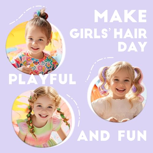Dreamlover Colored Hair Extensions for Kids, Crazy Hair Day Accessories for Girls, 24 Pieces - Image 4