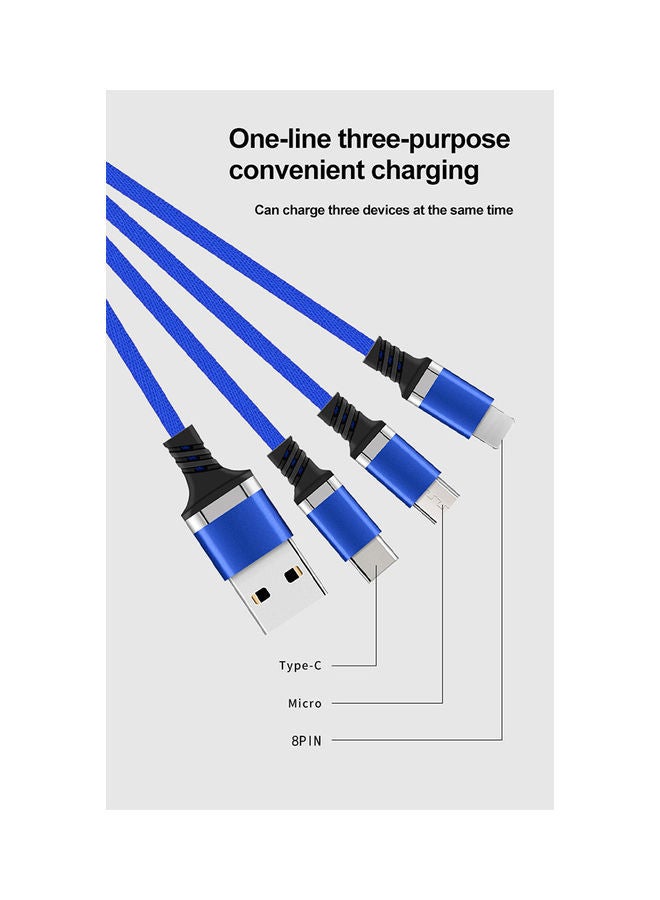 NIBEMINENT 4 In 1 Data Sync And Charging Cable Blue - Image 2