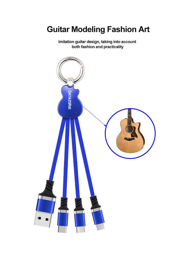 NIBEMINENT 4 In 1 Data Sync And Charging Cable Blue - Image 3