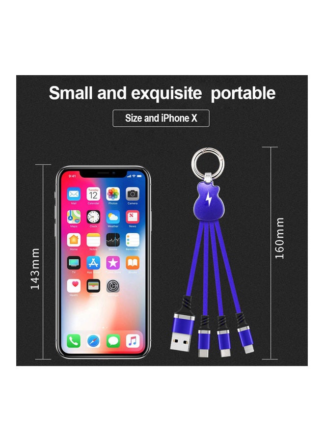 NIBEMINENT 4 In 1 Data Sync And Charging Cable Blue - Image 4