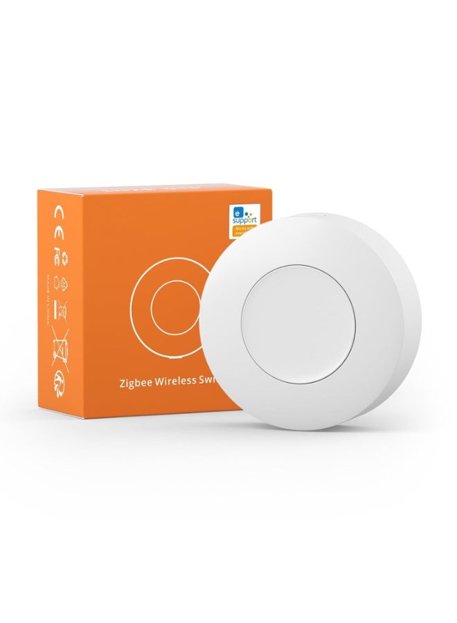 SNZB-01P Zigbee Wireless Smart Switch, Customizable Smart Button for Smart Home with 3 Actions (Single/Double/Long Press), Works with e WeLink & Zigbee Hub, Alexa, Google Home - Image 1