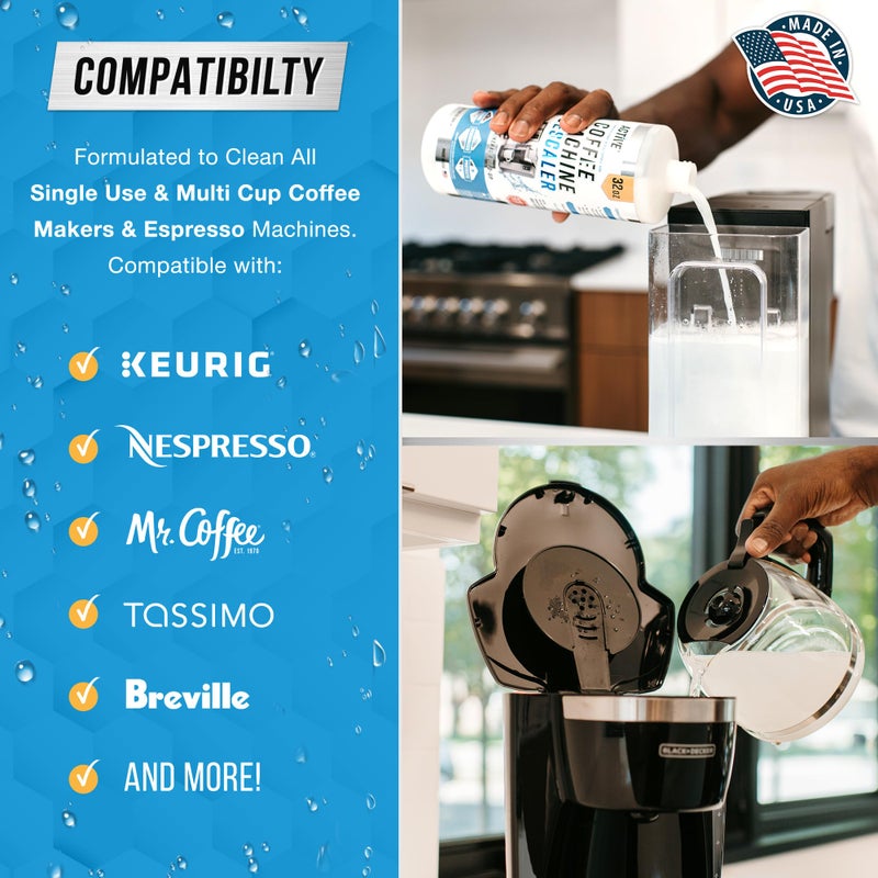 ACTIVE Coffee Machine Descaler Descaling Solution - 32oz (8 Uses) Compatible with Keurig,Nespresso,Breville,Delonghi, Jura, Ninja - Espresso Coffee Maker Cleaner,Coffee Pot Cleaning Limescale Remover - Image 4